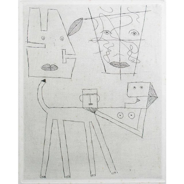 Illustration realized for "Le Tire à l'Arc". Etching and drypoint , Unsigned and unnumbered. Edition of 85 on Rives...