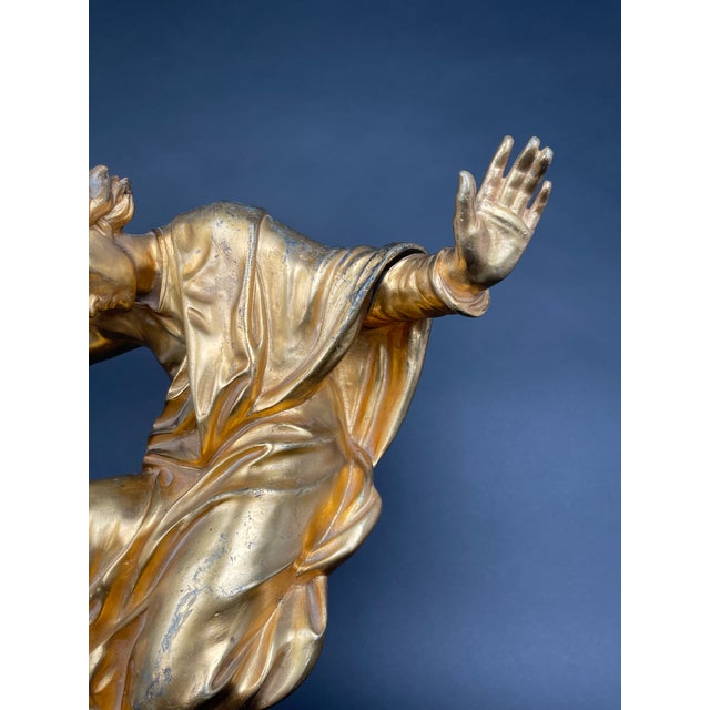 A Large Size Gilt Bronze Figure of a Man, 17th Century, Italy For Sale - Image 4 of 14