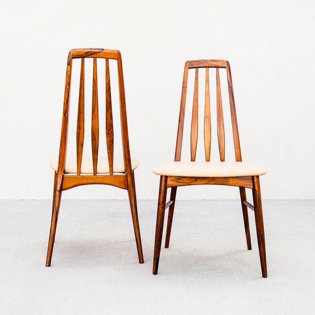 Koefoeds Hornslet 1960s Restored Danish Mid Century Modern Rosewood "Eva" Dining Chairs by Niels Koefoed For Sale - Image 4 of 14