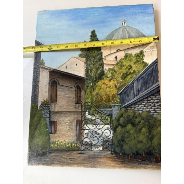 Vintage Italian Landscape Painting by Eleanor Hannah Harris – Dated 1990 For Sale - Image 12 of 14