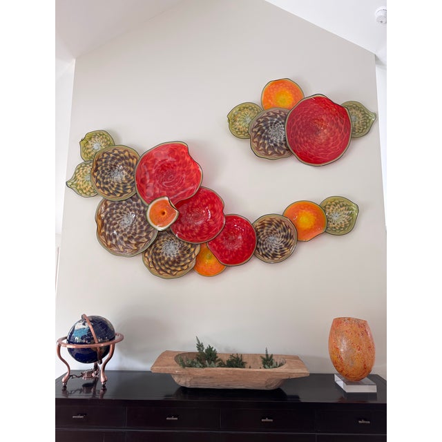 Custom Blown Glass Wall Sculpture by Thomas Long (Creative Studios, St. Augustine, FL) Striking custom blown-glass wall...