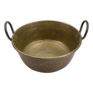 Large Vintage Portuguese Metal Pot For Sale