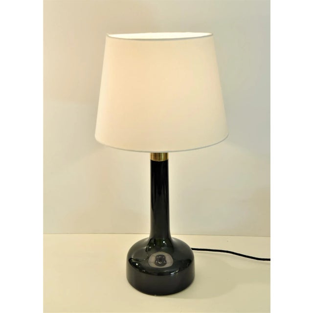 Dark Green Glass Table Lamp by Holmegaard for Le Klint, Denmark For Sale - Image 10 of 12