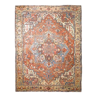 Antique Persian Serapi Rug 9’4” X 12’4” For Sale