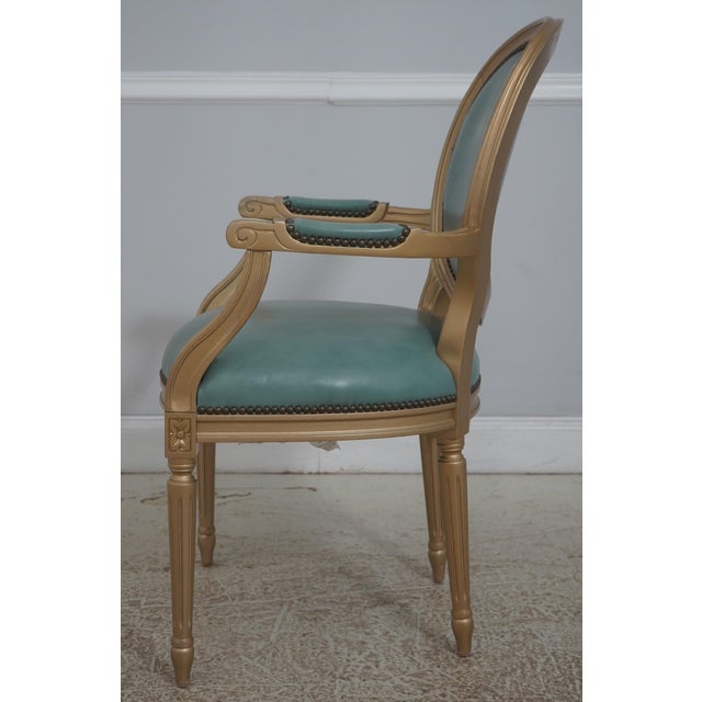 French Set of 10 Old Hickory Leather French Style Dining Chairs For Sale - Image 3 of 18