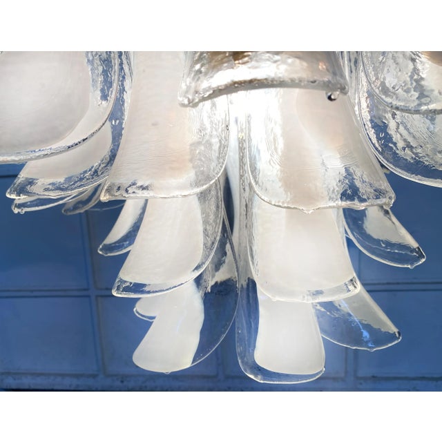 1990s White Petal Chandeliers, Murano, 1990s, Set of 2 For Sale - Image 5 of 18