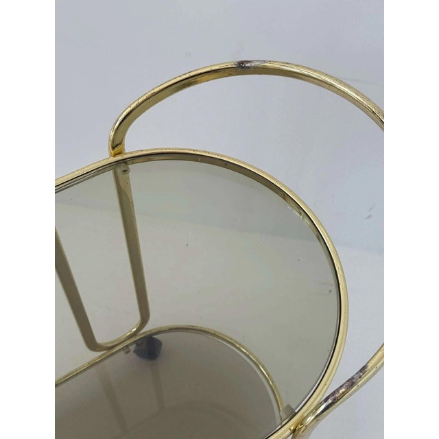 Vintage Brass and Glass Trolley, 1960s For Sale - Image 4 of 6