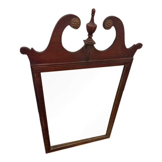 Antique English Georgian-Style Mahogany Chippendale Mirror For Sale