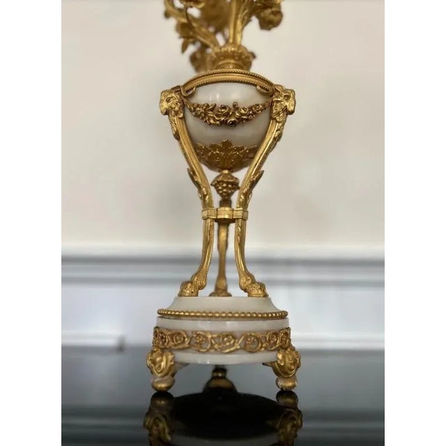 Metal Antique French, Second Empire Bronze Guilt Four-Light Candelabra - Pair For Sale - Image 7 of 7