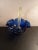 1980s 1980s Ruffled Cobalt Blue Basket Vase For Sale - Image 5 of 7