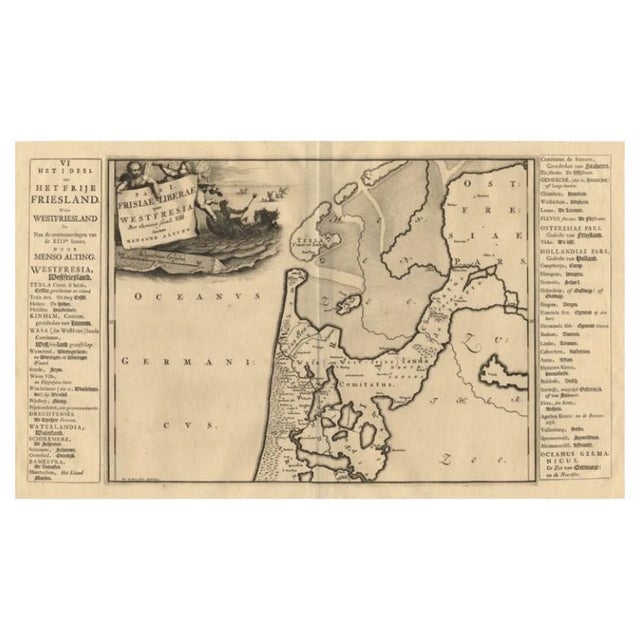 Paper Antique Map of the West-Frisian Part of Independant Friesland by Halma, 1718 For Sale - Image 7 of 7