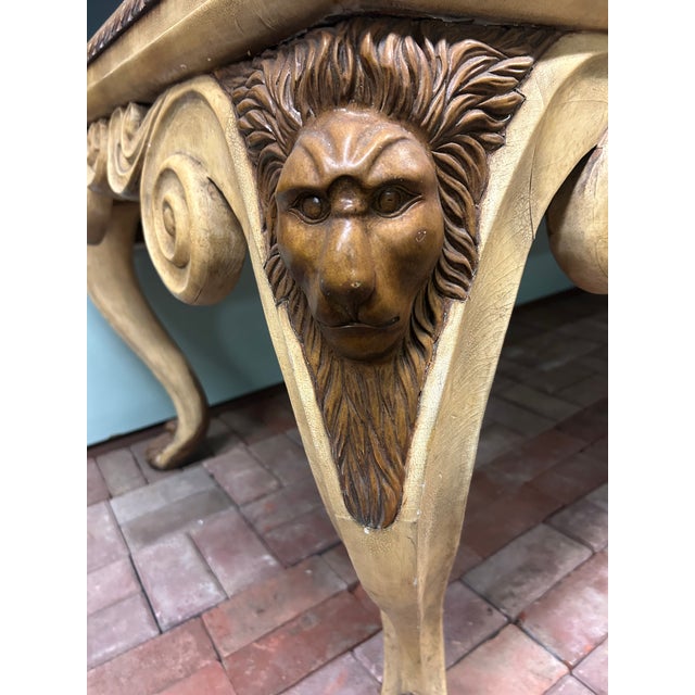 Mid 20th Century Mid 20th Century Maitlin Smith Carved Lion Desk/Table For Sale - Image 5 of 6
