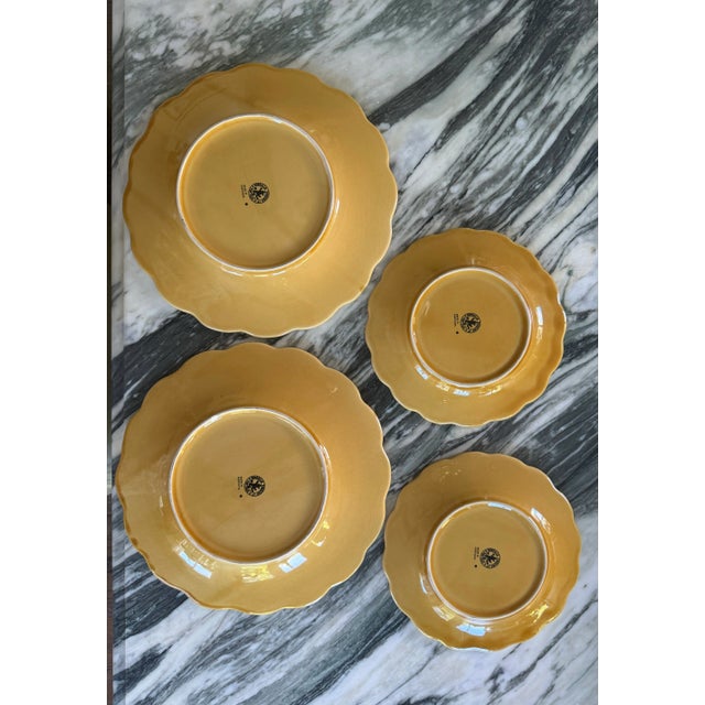 Bordallo Pinheiro Vintage Bordallo Pinheiro Grapevine Gold Plates - Set of 4 For Sale - Image 4 of 9