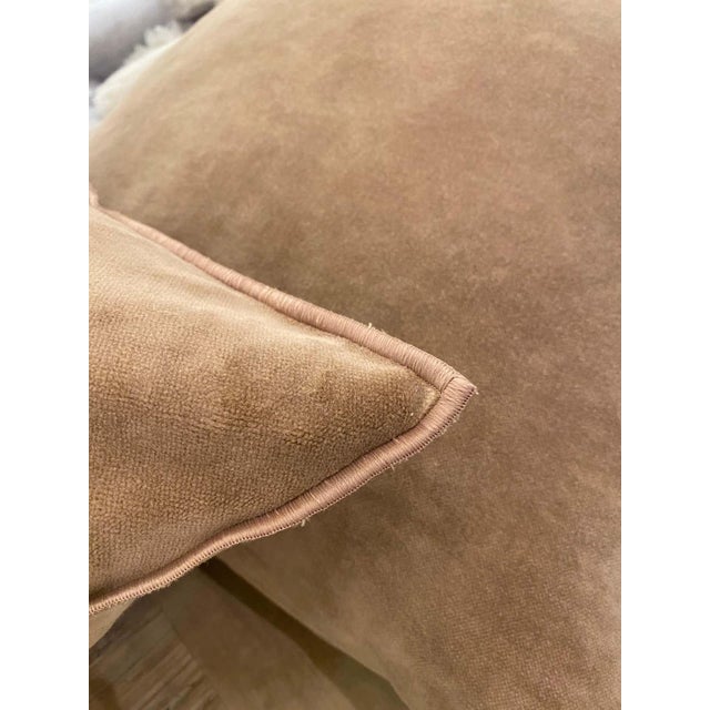 Vintage Velvet Accent Pillow With Insert For Sale - Image 4 of 5