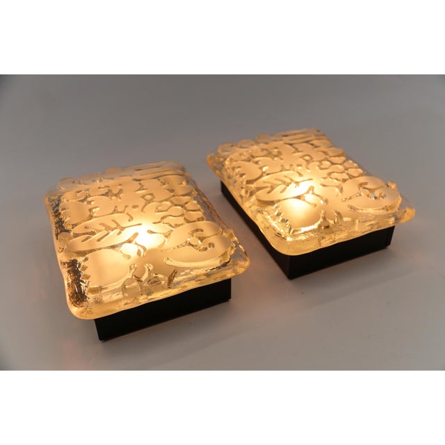 Metal Space Age Wall Lights in Satin Glass by Peill & Putzler, 1970s, Set of 2 For Sale - Image 7 of 14