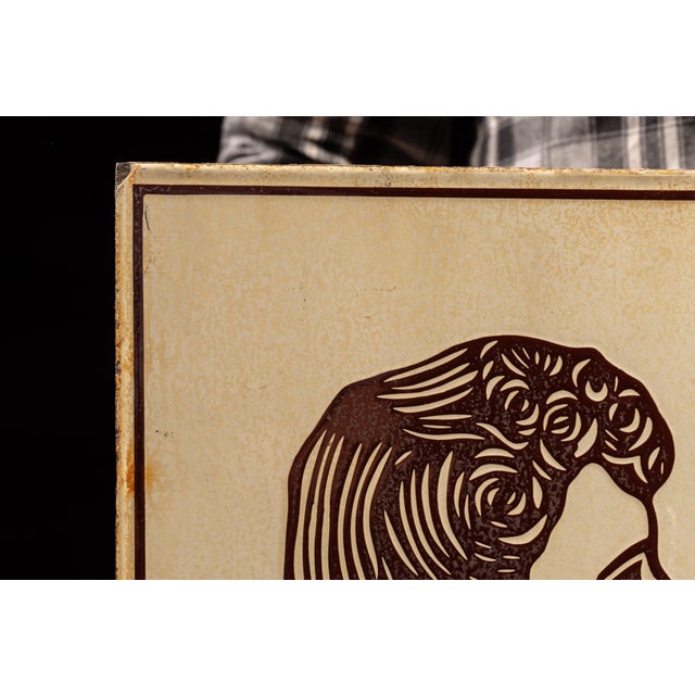 1920s 1920s Porcelain Beauty Salon Double-Sided Flange Sign For Sale - Image 5 of 7