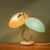 Table Lamp with 2 Shades in Pastel Yellow and Green with Brass Details by Bruno Gatta for Stilnovo, Italy, 1950s For Sale - Image 4 of 11