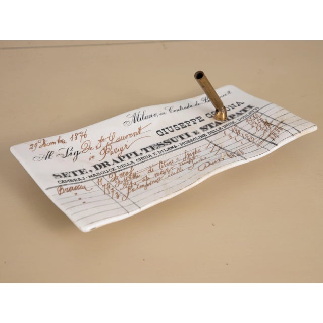 Ceramic Fornasetti Desk Pen Holder Dish or Tray, Black and White For Sale - Image 7 of 7