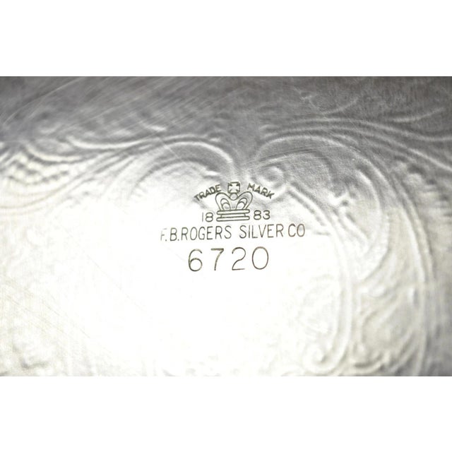 Vintage Fb Rogers 6720 Victorian Style Silver Plated Small Serving Dish Platter For Sale - Image 9 of 10