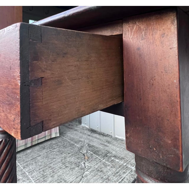 Brown Antique Mahogany Country Sheraton Drop Leaf Table For Sale - Image 8 of 11