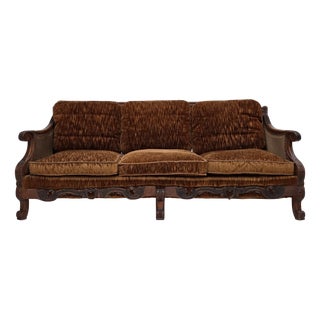 Danish 3-Seater Sofa in Velour and Ash, 1930s For Sale
