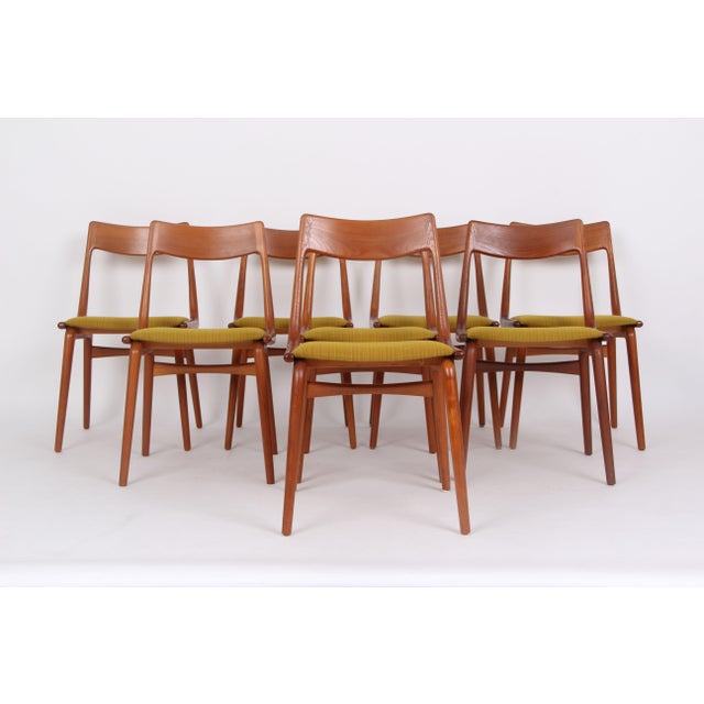 Model 370 Boomerang Chairs by Alfred Christensen for Slagelse Møbelværk, 1950s, Set of 8 For Sale - Image 10 of 10