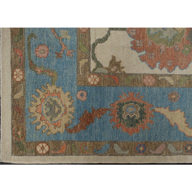 Turkish Oushak Rug 9'6" x 12'2" For Sale - Image 4 of 7