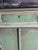 Vintage Neoclassical Green & Gold Painted Sideboard / Buffet With Black Marble Top For Sale - Image 10 of 12