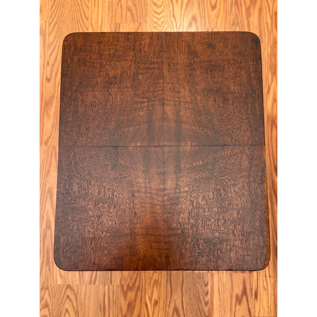 Mid-Century Art Deco Mahogany and Walnut Burlwood Veneer Side Table/Magazine Holder For Sale - Image 13 of 15