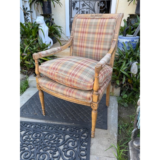 Pair of Mid 20th Century of French Directoire Style Arm Chairs For Sale - Image 9 of 12