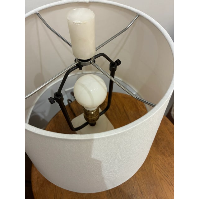 Stone Small Vintage White Marble Lamp For Sale - Image 7 of 12