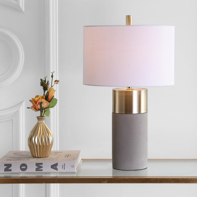 2020s Modern Table Lamp in Grey and Brass - a Pair For Sale - Image 5 of 8