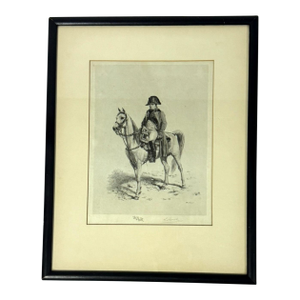 19th Century After Meissonier Print of Napoleon, Framed