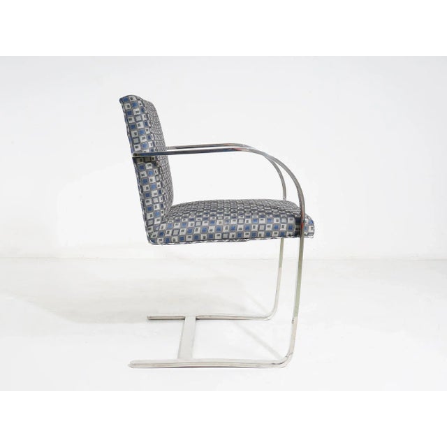 Mid-Century Modern 1970s Vintage Brno Attributed Flat Bar Patterned Cantilever Chair For Sale - Image 3 of 8