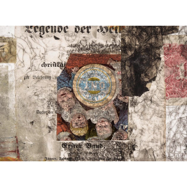 "Oesterreich Ii" Contemporary Monotype With Chine Colle and Watercolor by Michael Pauker For Sale - Image 4 of 8