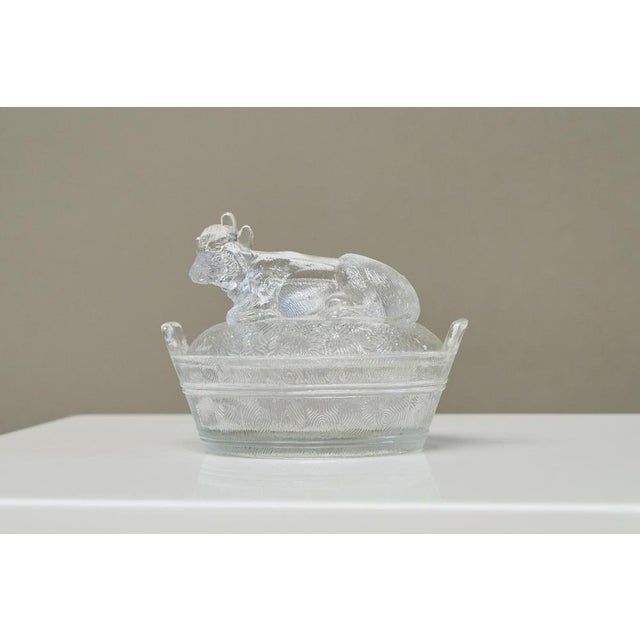 Mid-20th Century Lidded Box with Cow in Glass, 1940s For Sale - Image 8 of 11