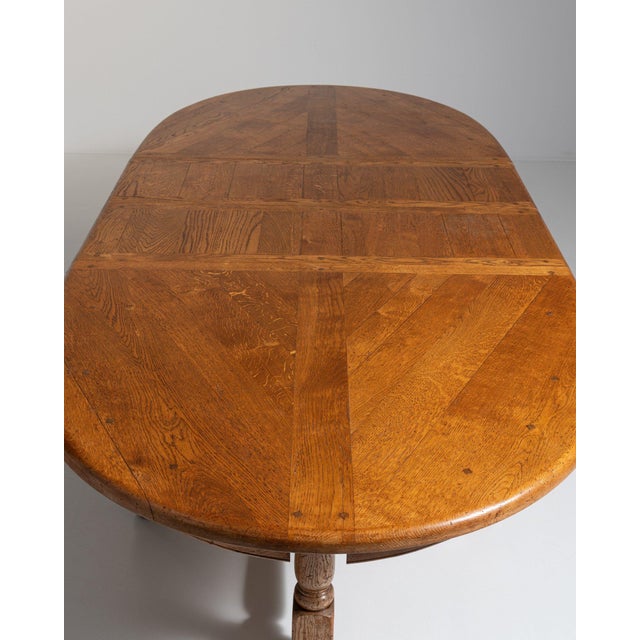 French Provincial 1970-1979 France Rich Walnut Brown Extending Walnut Dining Table For Sale - Image 3 of 11