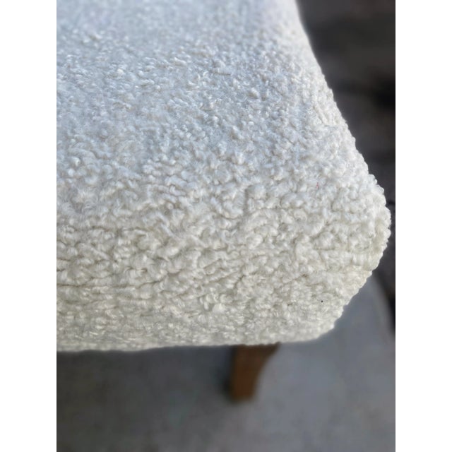 Lee Industries Ivory White Shearling Bench For Sale In Denver - Image 6 of 12
