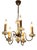 Vintage Five-Arm Chandelier in Brass and Glass For Sale