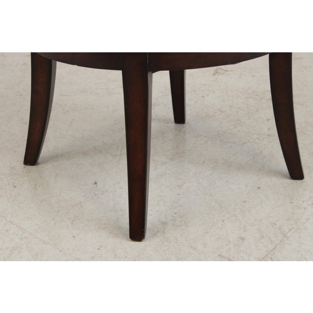 Silk Crewel Work Tufted Back Swivel Chair For Sale - Image 15 of 15