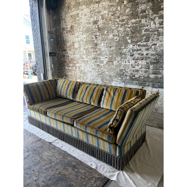 1960s 3 Seater Blue, Chartruese Sofa (2 Available) For Sale In New York - Image 6 of 10