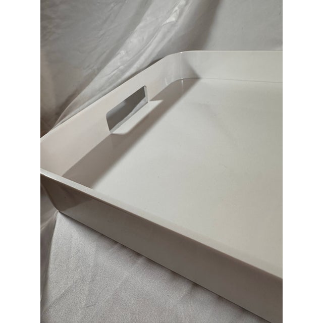 Extra Large White Acrylic Tray by Zak For Sale - Image 4 of 10