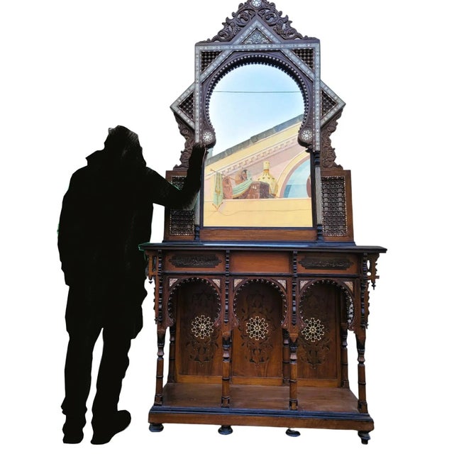 19th Century Console & Marquetry Mirror from G Parvis For Sale - Image 13 of 13