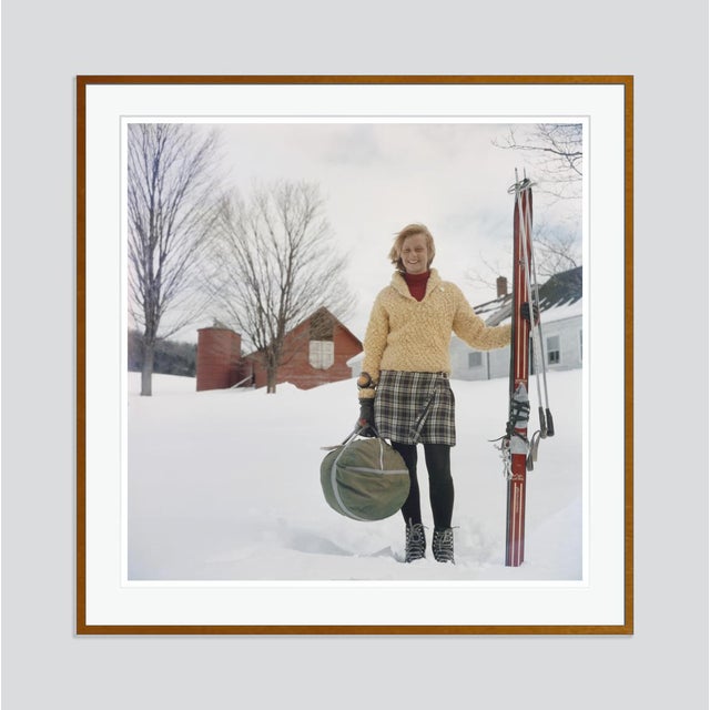Modern Skiing Waitress 1960 by Slim Aarons Framed C-Print For Sale - Image 3 of 3