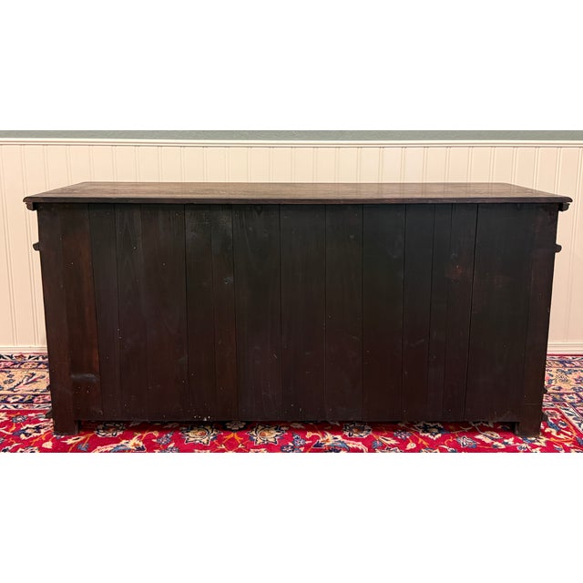 Antique English Renaissance Style Sideboard Server Entry Buffet Oak c.1930-40s For Sale - Image 18 of 18