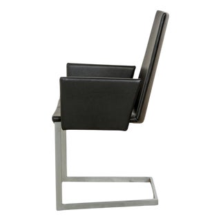 Cantilever Chairs in Black Leather from KFF, Set of 4 For Sale
