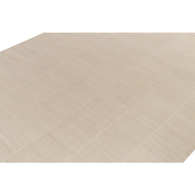 Rare Vintage Turkish Kilim in White and Beige Panel Woven Style For Sale In New York - Image 6 of 7