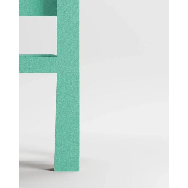 Modern Raw Chair in Teal Bouclé from Collector For Sale - Image 4 of 6