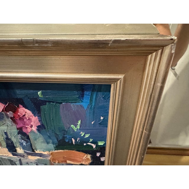 Abstract Expressionism 2022 Oil “Table for Two” Post-Impressionist, Framed in Plein Air For Sale - Image 3 of 7