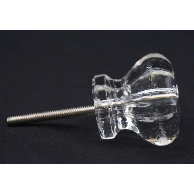 Mid 20th Century Set of 4 Vintage 1.5 In. Hexagon Clear Glass Cabinet Drawer Knobs For Sale - Image 5 of 6